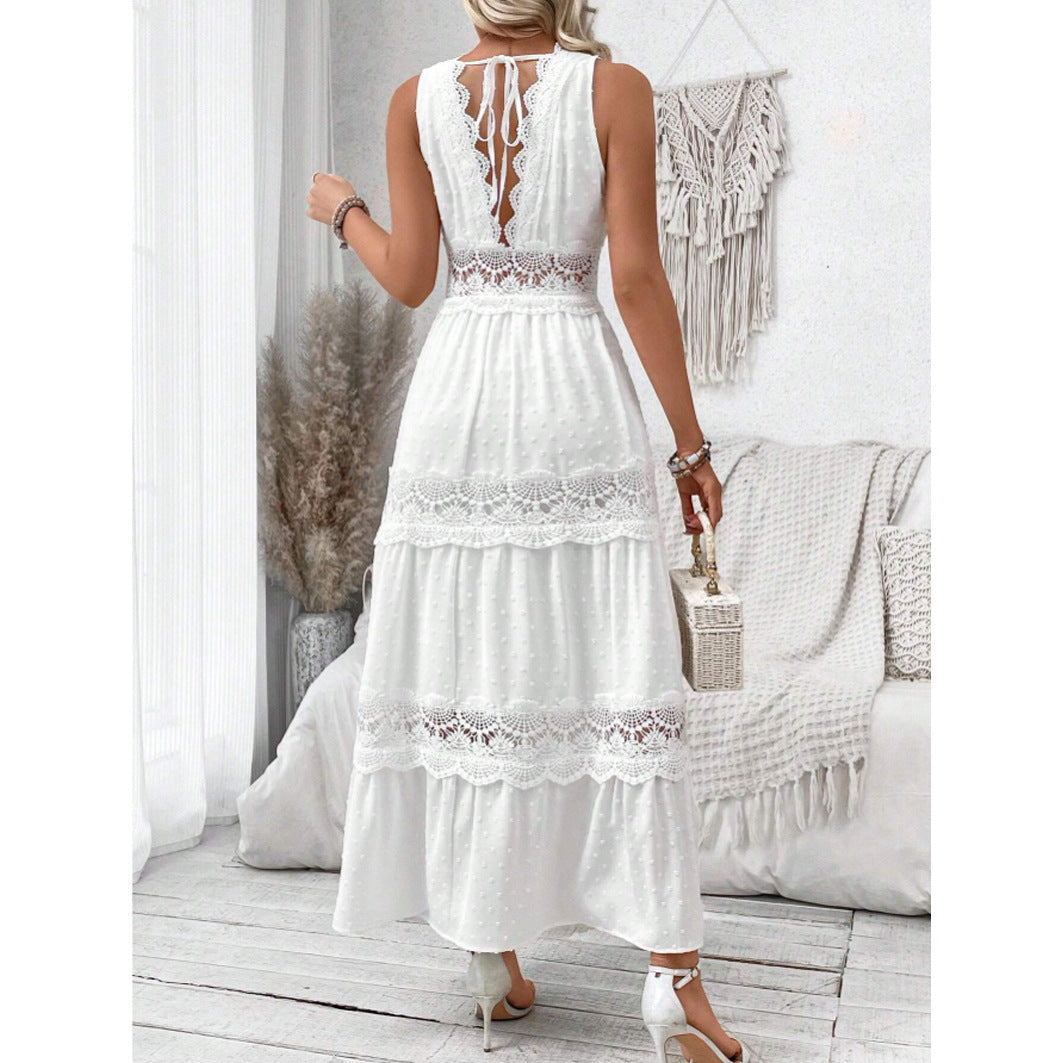 Robe femme élégante – sans manches, col en V
