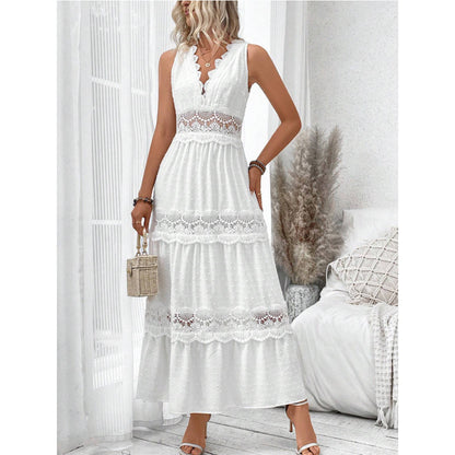 Robe femme élégante – sans manches, col en V