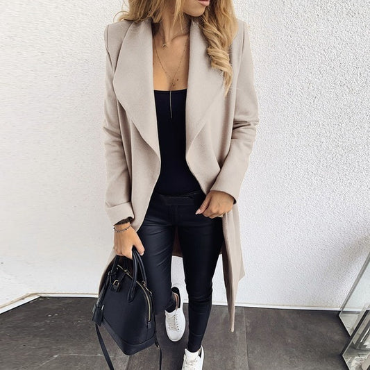 Veste longue élégante à manches longues pour femme