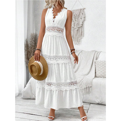 Robe femme élégante – sans manches, col en V