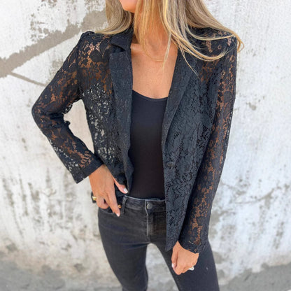 Chemise-veste mode en dentelle féminine