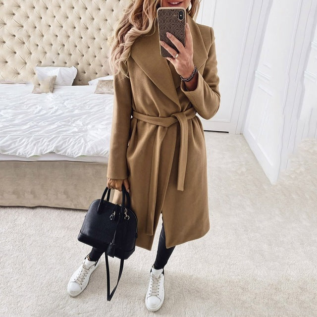 Veste longue élégante à manches longues pour femme
