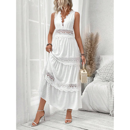 Robe femme élégante – sans manches, col en V
