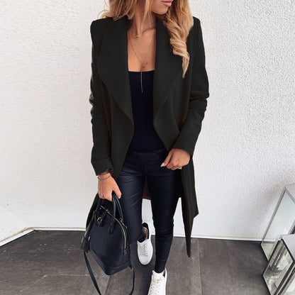 Veste longue élégante à manches longues pour femme