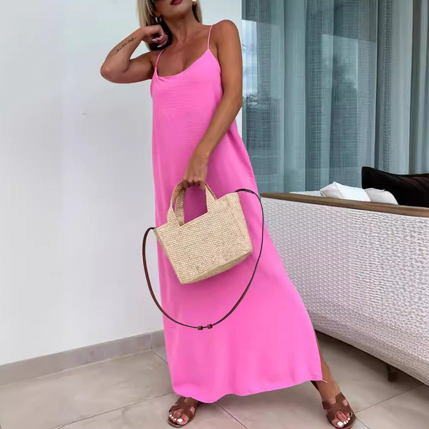 Robe longue femme à bretelles fines – Style été chic et décontracté