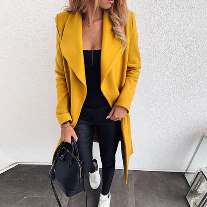 Veste longue élégante à manches longues pour femme