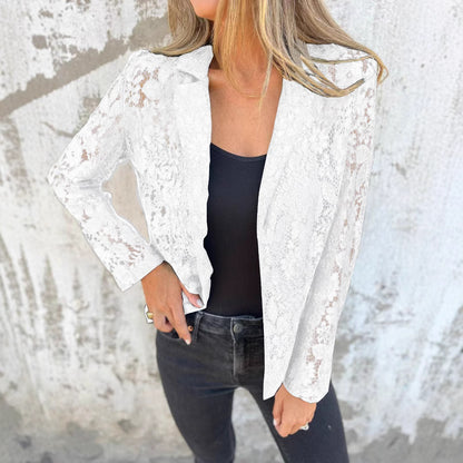 Chemise-veste mode en dentelle féminine