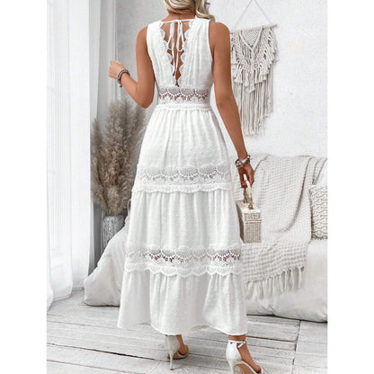 Robe femme élégante – sans manches, col en V