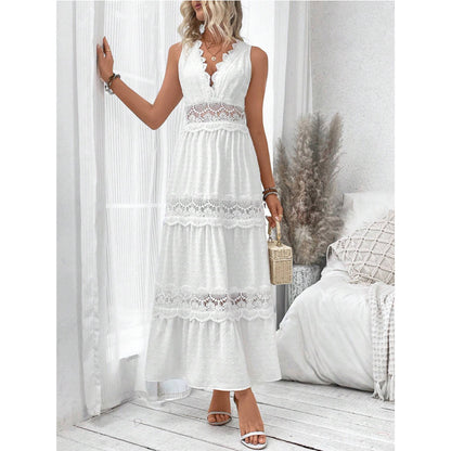 Robe femme élégante – sans manches, col en V