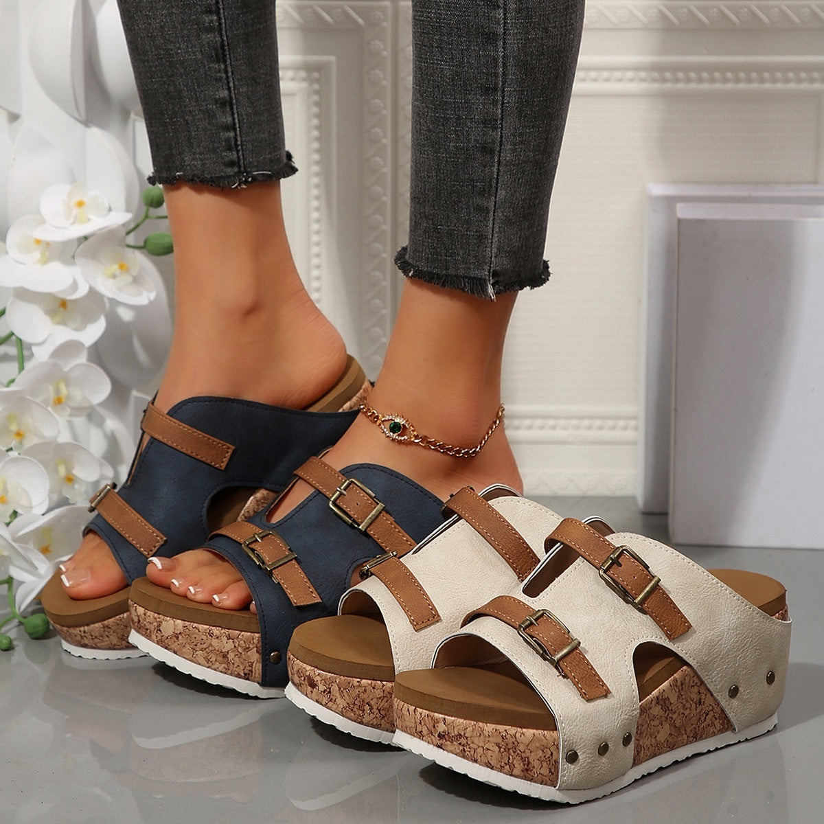 Chaussures d’été élégantes à bride réglable