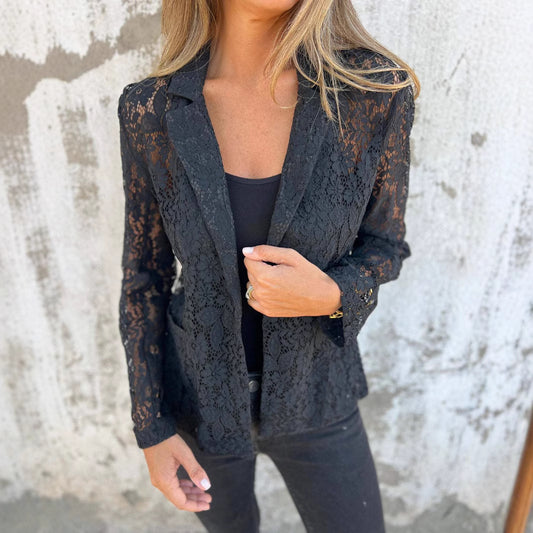 Chemise-veste mode en dentelle féminine