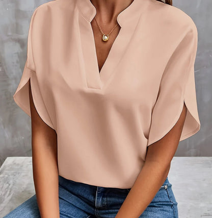 Blouse légère et polyvalente à manches courtes pour femme